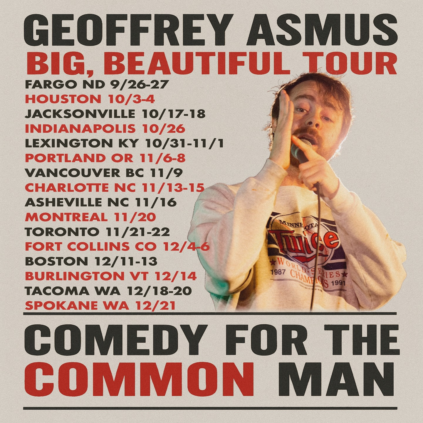 Geoffrey Asmus Big, Beautiful Tour Poster 2025